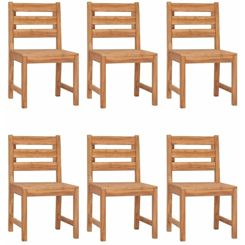 Image of vidaXL Garden Chairs 6 pcs Solid Wood Teak, Brown 3157175
