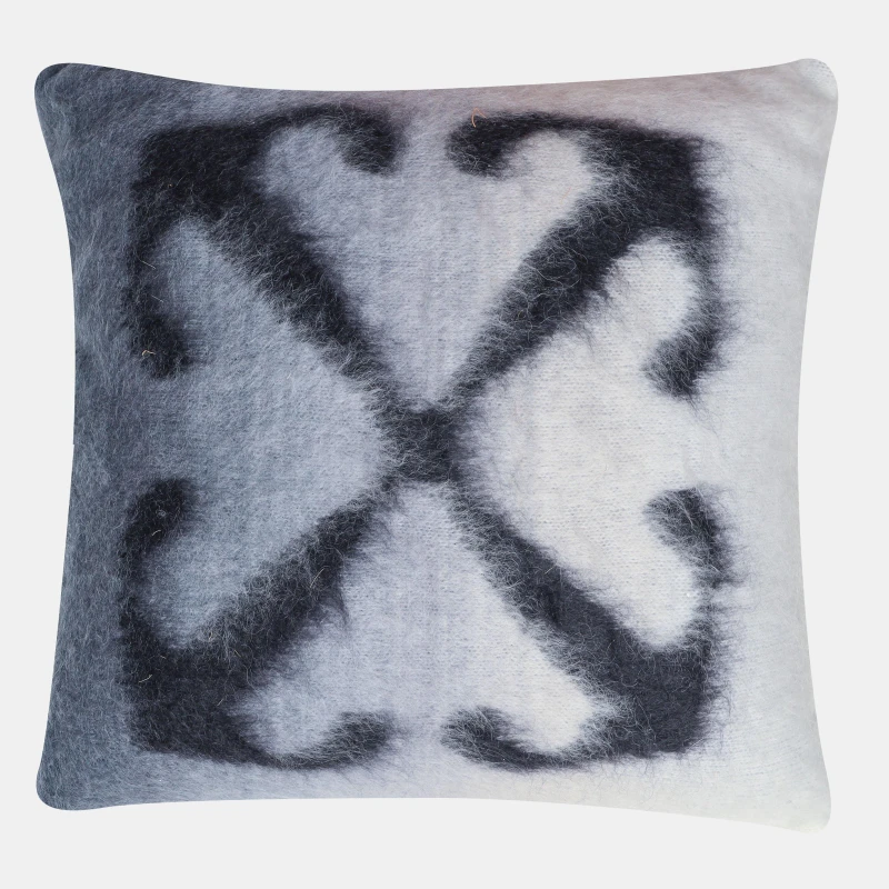 Image of Off White Mohair Pillow Beige Blue unisex One Size