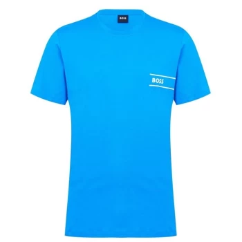 Image of Boss Relaxed-Fit Cotton T Shirt - Blue