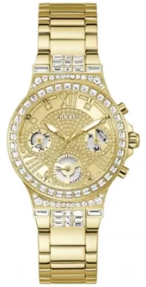 Image of Guess MOONLIGHT Womens Crystal Set Gold Stainless Steel Watch