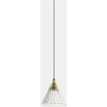 Image of Leds-c4 Lighting - Leds-C4 Veneto - LED 1 Light Dome Ceiling Pendant Gold Matt White Phase Cut Dimming 8.5cm 725lm 2700K