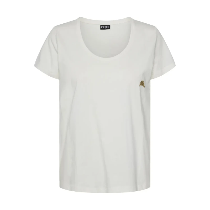 Image of Pieces Womens T-Shirt Pieces Munnar Blanc Female M