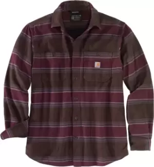 Image of Carhartt Hamilton Fleece Lined Shirt, brown Size M brown, Size M