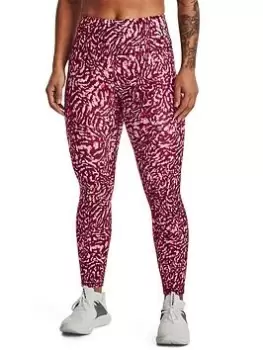 Image of Under Armour Heatgear Armour All-Over Print Hi Ankle Leggings - Black/Pink