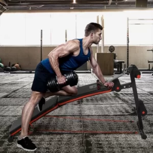 Image of HOMCOM Steel Foldable Home Core Workout Bench Red/Black