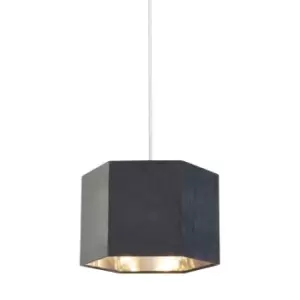 Image of Lighting Collection Grey Hexagon Shade