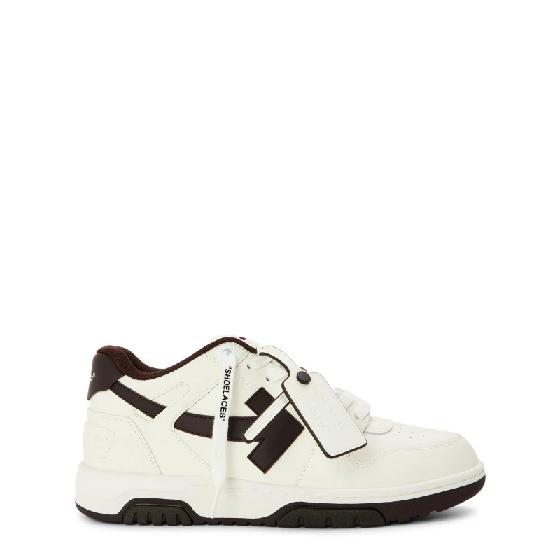 Image of Off White Mens Out Of Office Low-Top Trainers White/Chocolate male 6 (39)