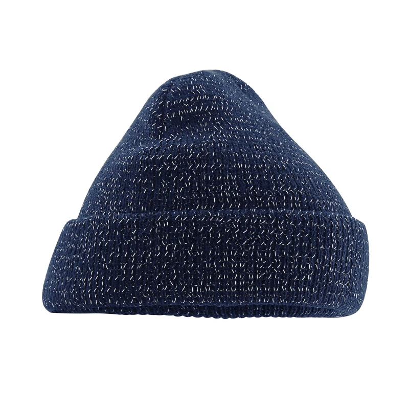 Image of Beechfield Beechfield Reflective Beanie in Navy Navy One Size Unisex 5063377393224