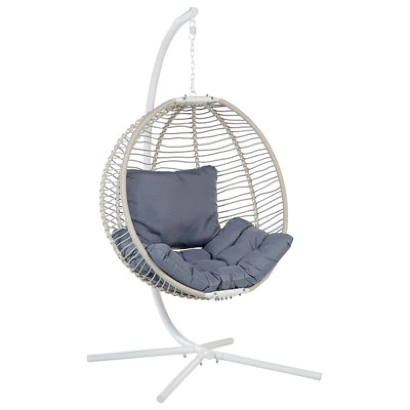 Image of Beliani Hanging Chair With Stand Arco Metal White