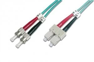 Image of Fiber Duplex Patch Cord Om3 50/125 Sc/st Aqua- 3 M