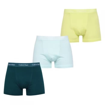 Image of Calvin Klein Pack Cotton Stretch Trunks - Maya/Grn/Aqua