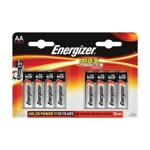 Image of Energizer Max AA Alkaline Batteries Pack of 8 Batteries