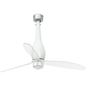 Image of Faro ETERFAN - LED Shiny White, Transparent Ceiling Fan with DC Motor, 3000K