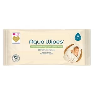 Image of Aqua Wipes - Biodegradable, Plastic Free Baby Wipes x64