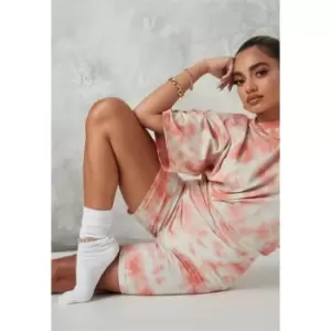 Image of Missguided Petite Tie Dye Cycling Shorts - Orange