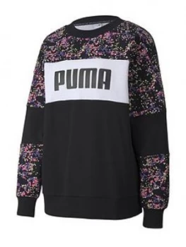 Image of Puma Graphic Crew Sweatshirt (Curve) - Black
