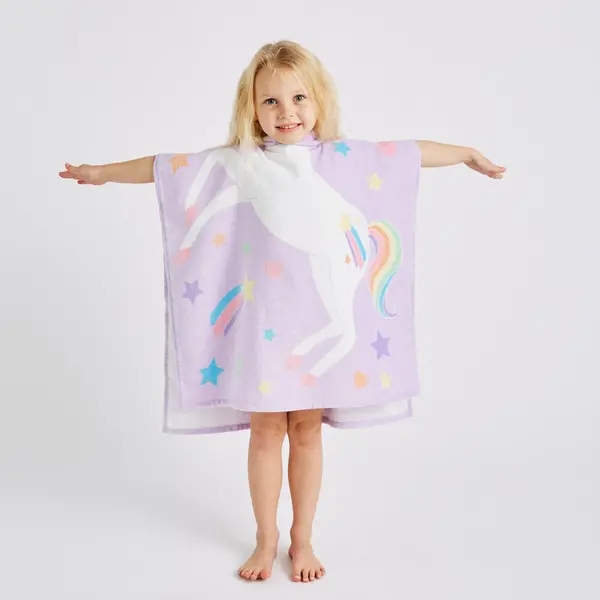Image of Unicorn Poncho Towel Pink