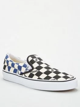 Image of Vans Vans Classic Big Check Slip-On - Black/Navy , Black/Navy, Size 8, Men