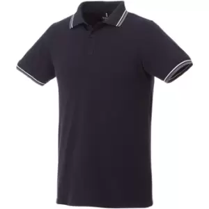 Image of Elevate Mens Fairfield Polo With Tipping (M) (Navy/Grey Melange/White)