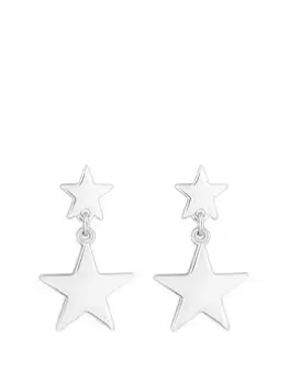 Image of Simply Silver Sterling Silver 925 Double Star Drop Earrings
