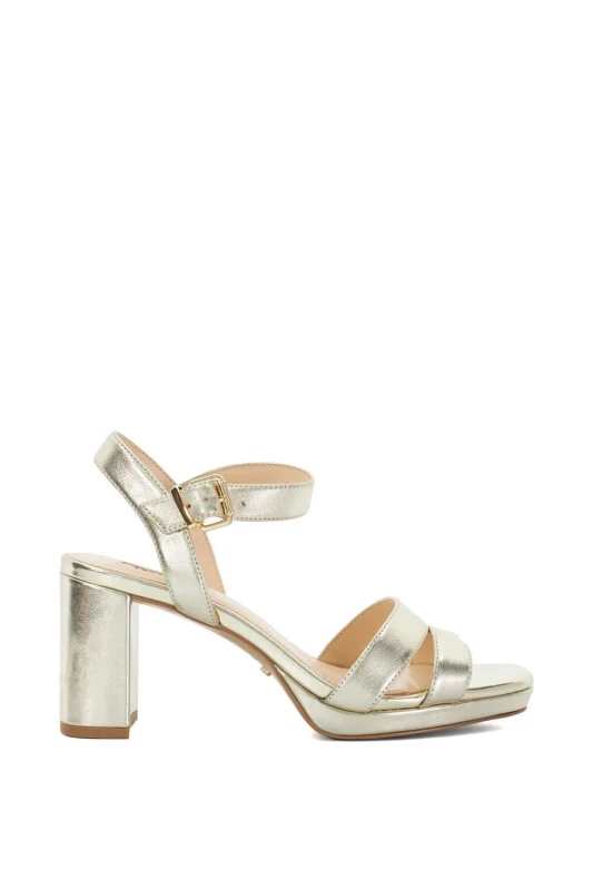 Image of Dune London 'Manifesting' Leather Sandals Gold