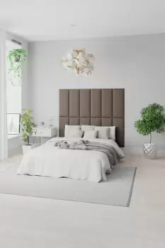 Image of EasyMount Wall Mounted Upholstered Panels, Modular DIY Headboard in Mirazzi Velvet Fabric (Pack of 8)