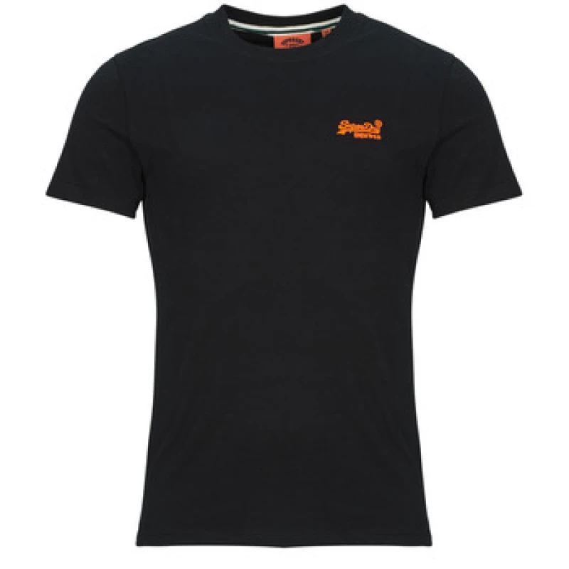 Image of Superdry Essential Logo T-Shirt Black/Hazard Orange XXL