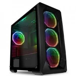 Image of GameMax Kamikaze Pro Micro Tower 2 x USB 3.0 / 2 x USB 2.0 Tempered Glass Side Window Panel Black Case with Addressable RGB LED Fans