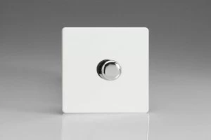 Image of Varilight 1 Gang 2 Way Push On/Off Rotary LED Dimmer 1 x 0 120W (1 10 LEDs) - JDQP401S