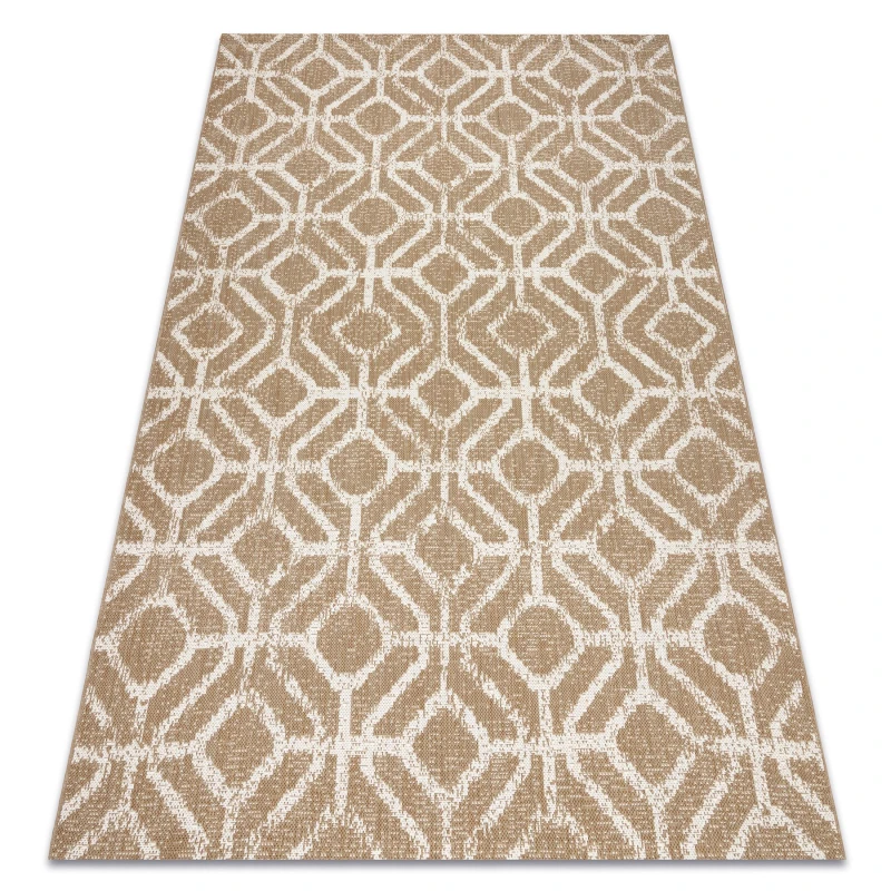 Image of RugsX Carpet Flat 48957265 Geometric Rhombus Natural Beige String 200X290 Cm