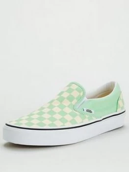 Image of Vans Ua Classic Checkboard Slip On, Mint, Size 5, Women