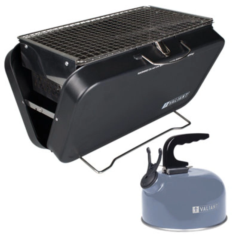 Image of Valiant Valiant Portable BBQ Grill and Camping Kettle in Blue Size: 2 Pack Blue 2 Pack Unisex 5061026620882