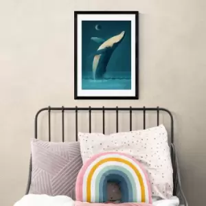 Image of East End Prints Humpback Whale Print Blue