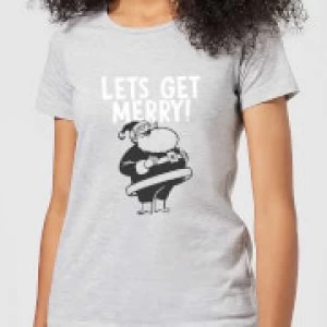 Image of Lets Be Merry Womens T-Shirt - Grey - 3XL