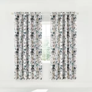 Image of Helena Springfield Tolka Lined Curtains 66" x 72", Teal