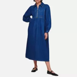 Image of Aligne Gabriella Zip-Neck Denim Midi Dress - EU 42/UK 14