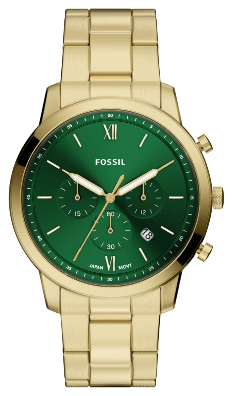 Image of Fossil FS6164 Neutra Chronograph (44mm) Green Dial / Gold Watch