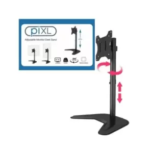 Image of piXL Single Monitor Arm Desk Stand For Screens up to 32" Max Weight 10Kg Freestanding Height Adjustable Pivot Swivel 360