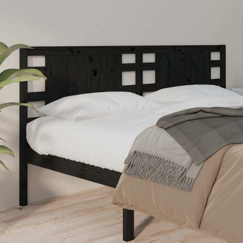 Image of VIDAXL Headboard Black 126x4x100cm Solid Wood Pine Vidaxl 8720287006459
