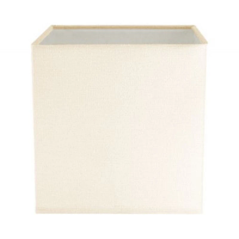 Image of Happy Homewares Contemporary And Stylish Soft Cream Linen Fabric Square 16Cm Lamp Shade