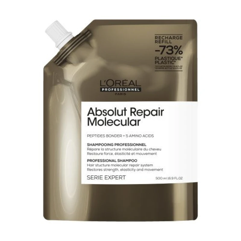 Image of LOreal Professionnel Serie Expert Absolut Repair Molecular Shampoo For Damaged Hair 500ml Refill