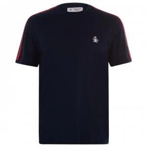 Image of Original Penguin Arm Stripe T Shirt - Navy 413