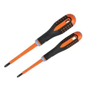 Image of Bahco Insulated ERGO Combi Screwdriver Twin Pack PZ1/SL5 & PZ2/SL6
