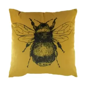 Image of Gold Bee Velvet Cushion Gold / 43 x 43cm / Polyester Filled