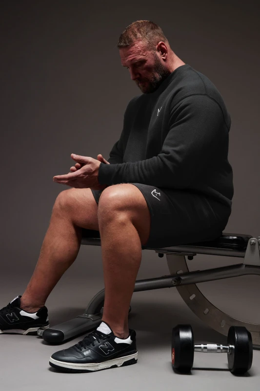 Image of BadRhino Mens 'Rest Day' Shorts in Black Size: 4XL Black Male 4XL