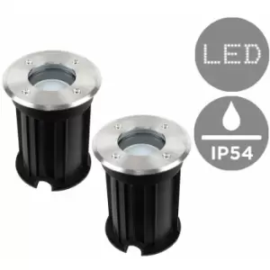 Image of 2x Outside In Ground Walk Over Garden Walkway Lights Outdoor Lighting - No Bulbs