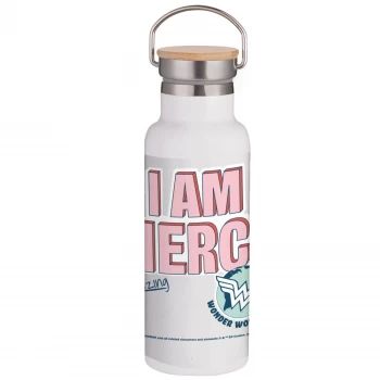 Image of Wonder Woman I Am Fierce Portable Insulated Water Bottle - White