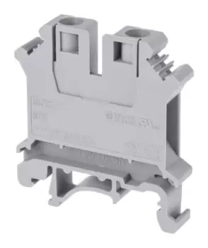 Image of Phoenix Contact Grey UK 6 N Standard Din Rail Terminal, 24 8 AWG, 0.2 6mm, ATEX, 800 V