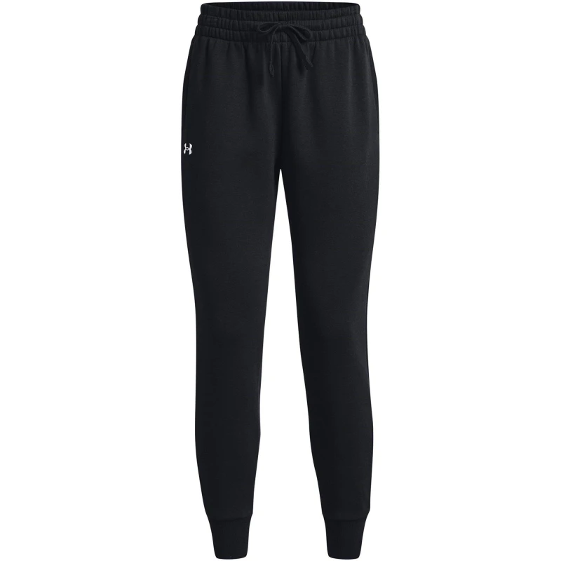 Image of Under Armour UA Rival Fleece Joggers Womens Black/White female 10 (S)