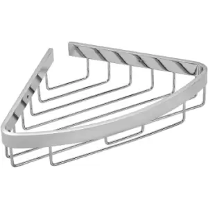 Image of Rust Free Aluminium Bathroom Storage Corner Shower Basket Caddy, Chrome - Croydex